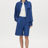 Camilla and Marc Alberto Short in Blue White Stripe