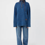 Camilla and Marc Meena Denim Fleece Pullover in Classic Blue