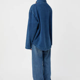 Camilla and Marc Meena Denim Fleece Pullover in Classic Blue