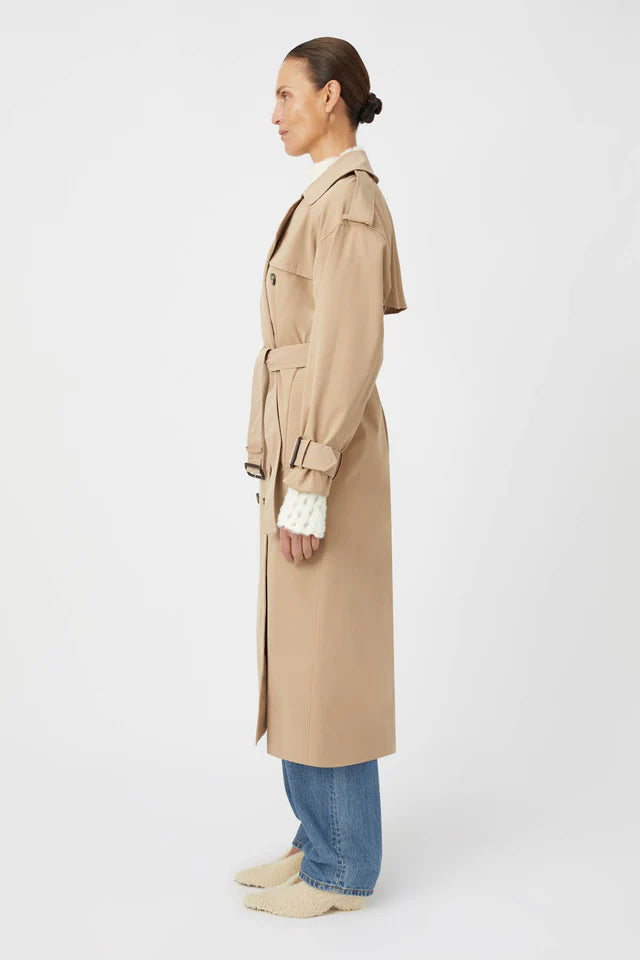 Camilla and Marc Evans Classic Trench Coat in Sand