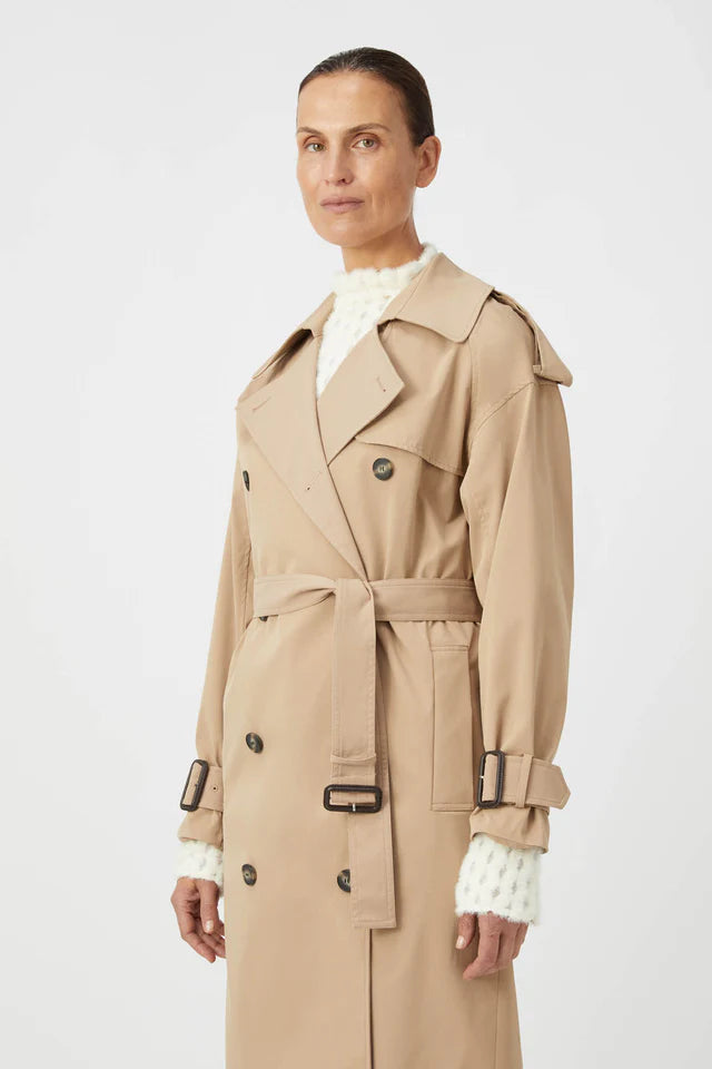 Camilla and Marc Evans Classic Trench Coat in Sand