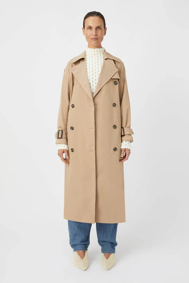 Camilla and Marc Evans Classic Trench Coat in Sand