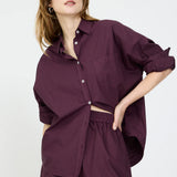 LMND Chiara Long Sleeve Shirt In Fig