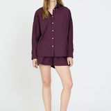 LMND Chiara Long Sleeve Shirt In Fig