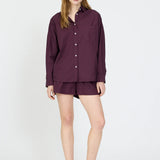 LMND Chiara Long Sleeve Shirt In Fig