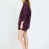 LMND Chiara Long Sleeve Shirt In Fig