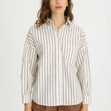 LMND Chiara Long Sleeve Shirt in Vanilla Stripes