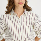 LMND Chiara Long Sleeve Shirt in Vanilla Stripes