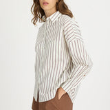 LMND Chiara Long Sleeve Shirt in Vanilla Stripes