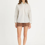 LMND Chiara Long Sleeve Shirt in Vanilla Stripes