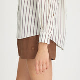 LMND Chiara Long Sleeve Shirt in Vanilla Stripes