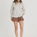 LMND Chiara Long Sleeve Shirt in Vanilla Stripes