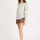 LMND Chiara Long Sleeve Shirt in Vanilla Stripes