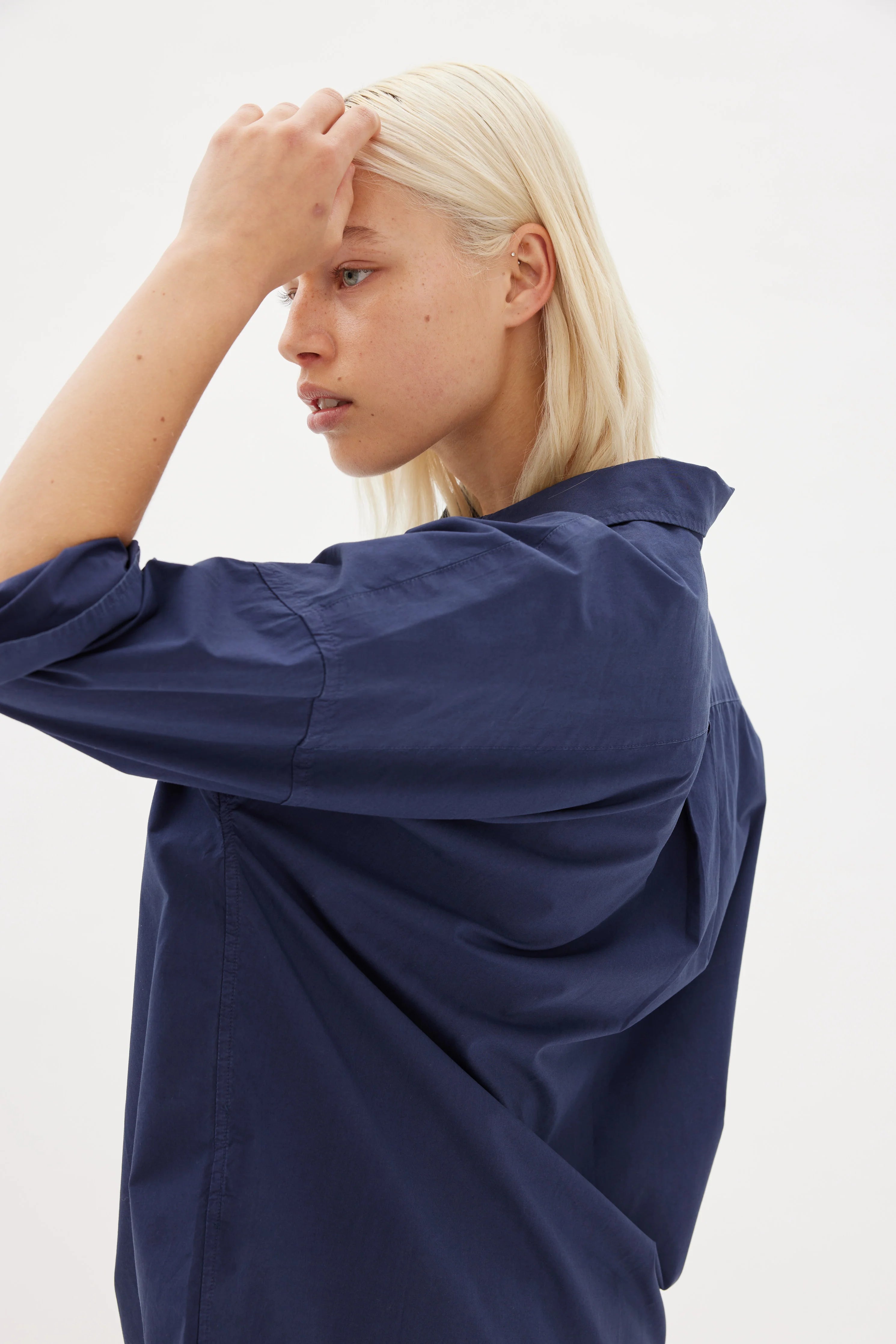 LMND Chiara Long Sleeve Shirt Classic in Navy