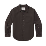 Citizens of Humanity Kayla Shrunken Linen Shirt in Chocolate