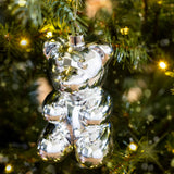 Crystal Haze Christmas Bear in Silver
