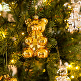 Crystal Haze Christmas Bear in Gold