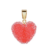 Crystal Haze Jelly Heart Pendant Classic Connector in Watermelon