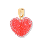 Crystal Haze Jelly Heart Pendant Classic Connector in Watermelon