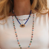 Crystal Haze Double Rainbow Evil Eye Necklace