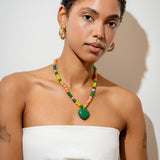 Crystal Haze Dua Necklace in Multicolour
