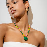 Crystal Haze Dua Necklace in Multicolour