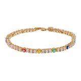 Crystal Haze Evil Eye Bracelet in Rainbow