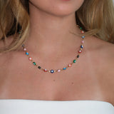 Crystal Haze Rainbow Evil Eye Necklace