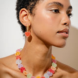 Crystal Haze Jelly Heart Necklace in Rainbow