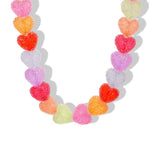 Crystal Haze Jelly Heart Necklace in Rainbow