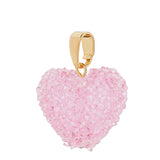 Crystal Haze Jelly Heart Pendant Classic Connector in Baby Pink and Gold Plate
