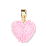 Crystal Haze Jelly Heart Pendant Classic Connector in Baby Pink and Gold Plate