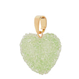 Crystal Haze Jelly Heart Pendant Classic Connector in Pistachio and Gold Plate