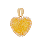 Crystal Haze Jelly Heart Pendant Classic Connector in Sunshine Orange and Gold Plate