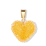 Crystal Haze Jelly Heart Pendant Classic Connector in Sunshine Orange and Gold Plate