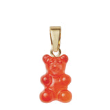 Crystal Haze Nostalgia Bear Classic Connector in Jelly Red and Gold Plate