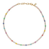 Crystal Haze Serena Necklace x Evil Eye in Rainbow