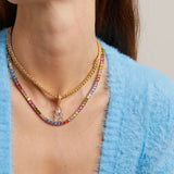 Crystal Haze Serena Necklace in Rainbow