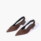 DOF Studios Tory Slingback in Chocolate Suede