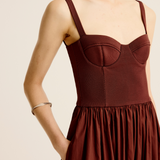 Esse Studios Bustier Knit Maxi Dress in Java