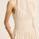 Esse Studios Cotton Rib Maxi Skirt in Crema