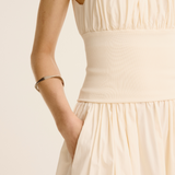 Esse Studios Cotton Rib Maxi Skirt in Crema