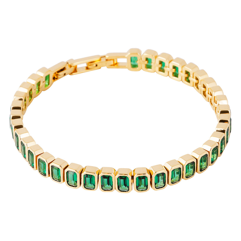 Fairley Green Emerald Cut Tennis Bracelet