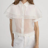 Frame The Organza Cape Top in Cream