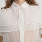 Frame The Organza Cape Top in Cream