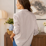 Frank and Eileen Eileen Relaxed Shirt in Cream Vertical Stripe