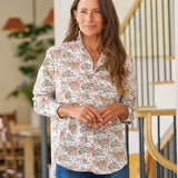 Frank and Eileen Relaxed Button-Up Shirt in Pink Bird Floral