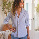 Frank and Eileen Eileen Relaxed Shirt in White and Navy Stripe