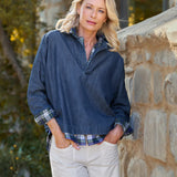Frank and Eileen Gabi Popover Shirt in Vintage Dark Wash