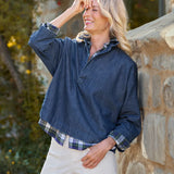 Frank and Eileen Gabi Popover Shirt in Vintage Dark Wash
